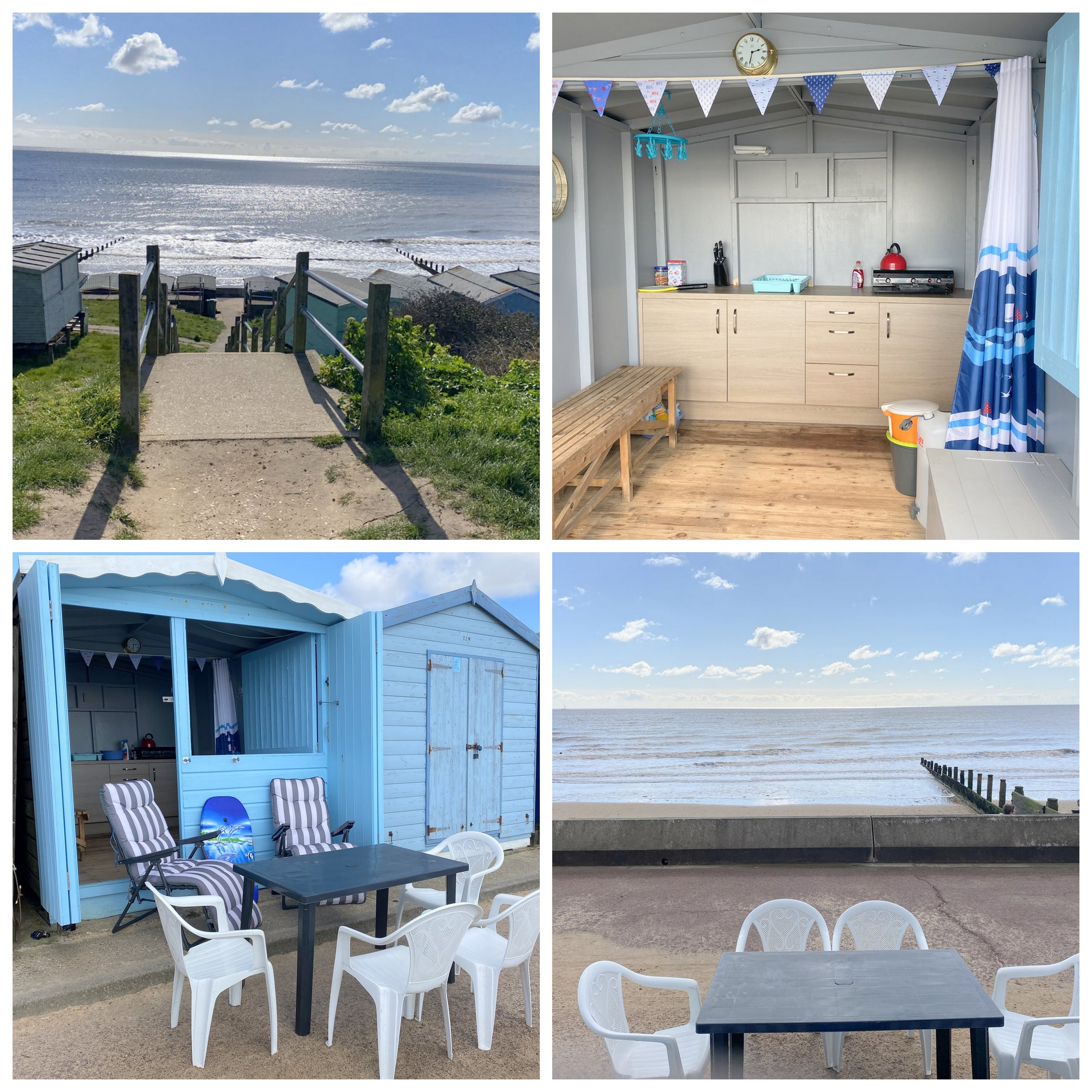 Beach hut 228 low wall  for hire Frinton-on-Sea